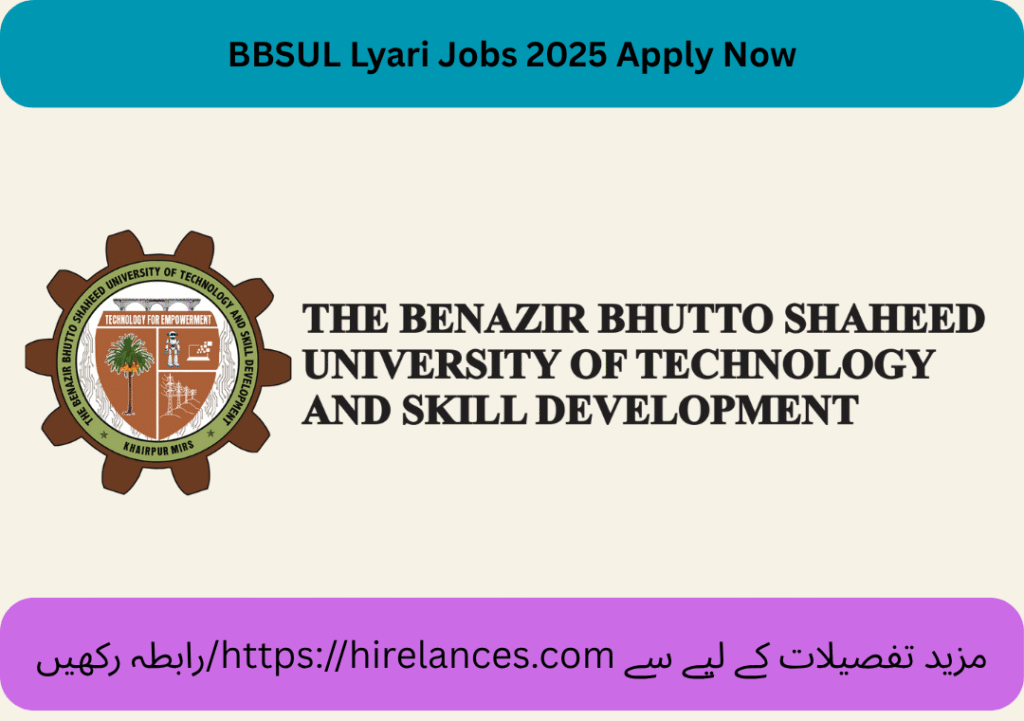 BBSUL Lyari Jobs 2025 Apply Now